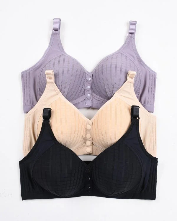Pack Of 3 Ultra-Comfort Padded Button Bra for Women – Comfortable Daily Wear